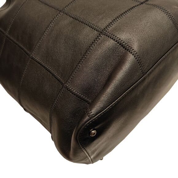 CHANEL Chocobar Handbag Leather Drawstring Tassel Fringe Black - Picture 8 of 8